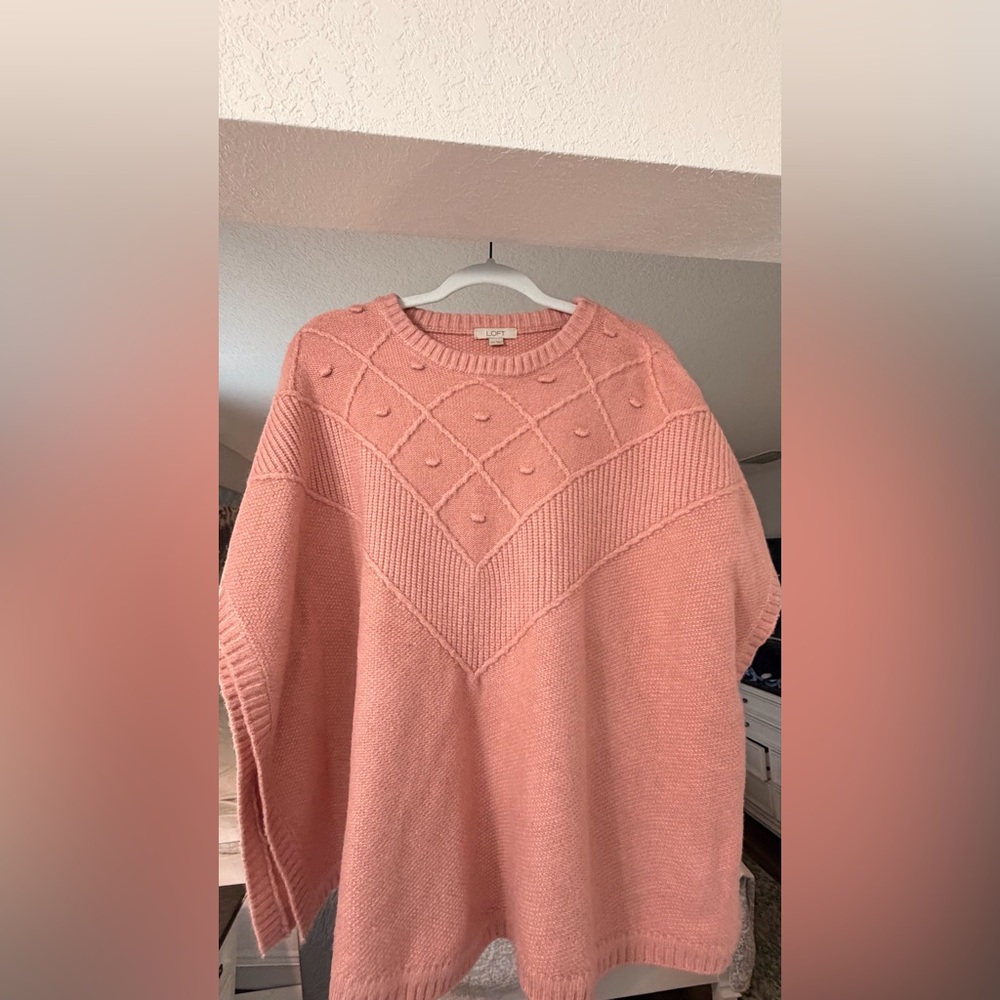 Loft Pink Women's Poncho Sweater